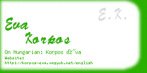 eva korpos business card